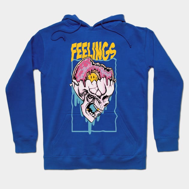 feelings donut skull Hoodie by Mako Design 